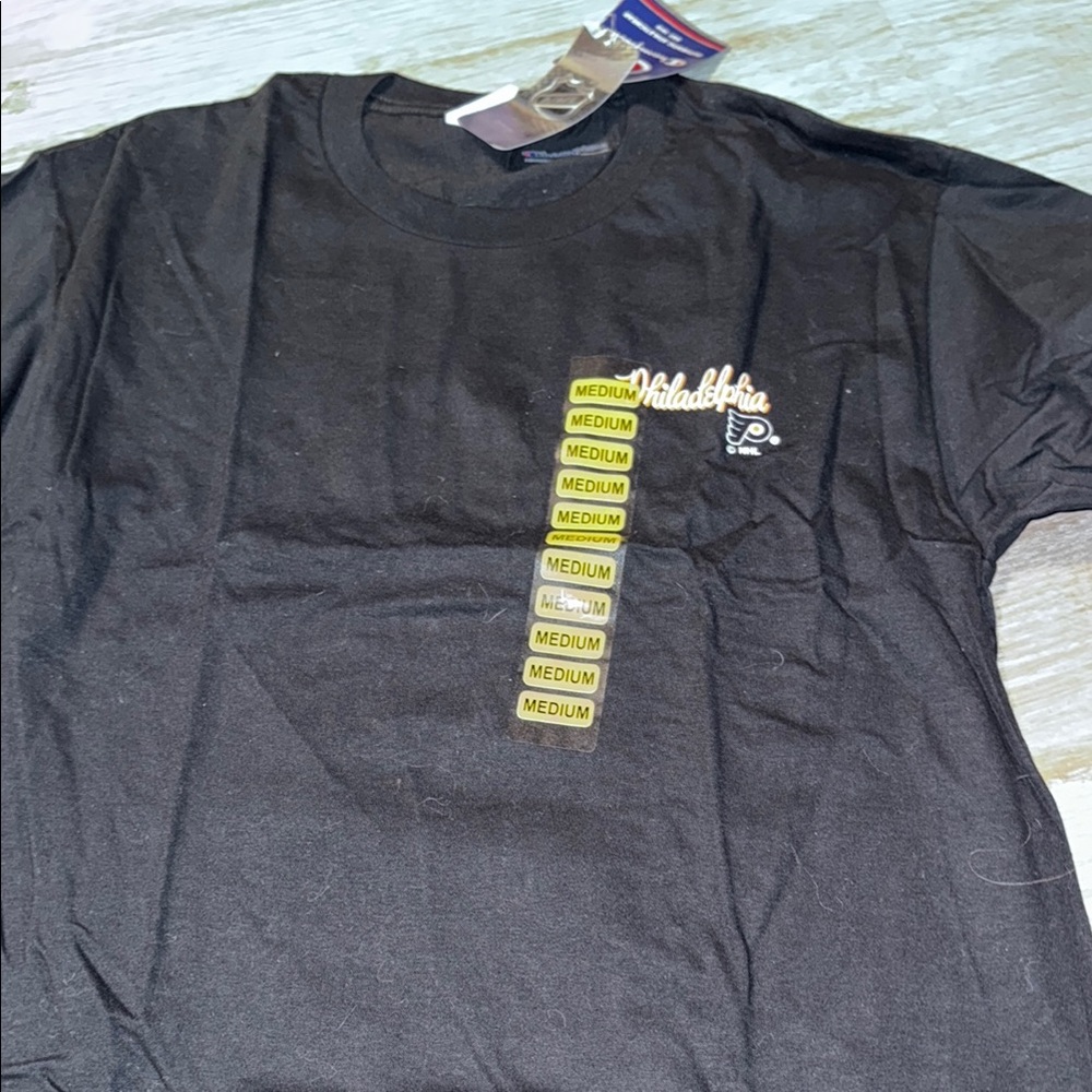 NHL Black Short Sleeve Tee with Logo